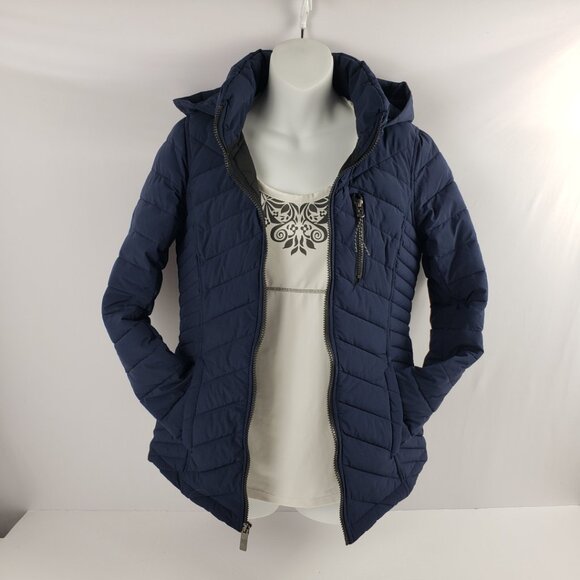 Nautica XS Navy Blue Puffer Coat Jacket Womens Fall Winter Packable - Picture 4 of 16